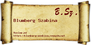 Blumberg Szabina névjegykártya